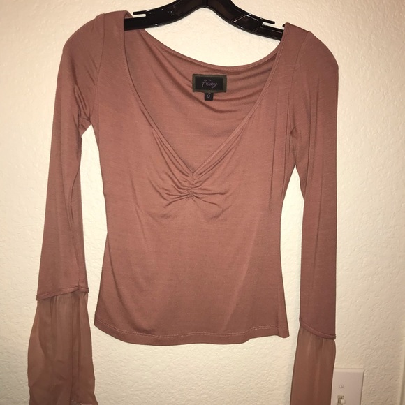 Mauve Color Unique Bell Sleeve Boutique Top - Picture 2 of 8